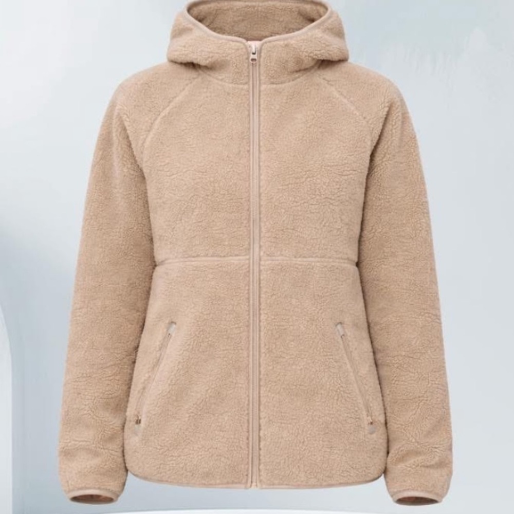 Cozy Hooded Sherpa Jacket - Taupe